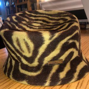 Philip Treacy London brown zebra print hat